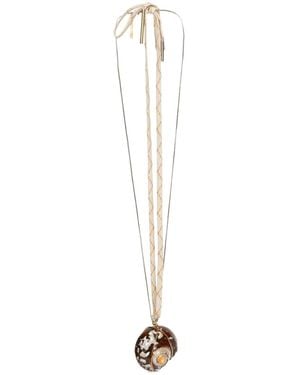 Dries Van Noten Shell Charm Necklace - White