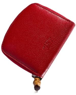 Gucci Small Wallet With Bamboo - Red