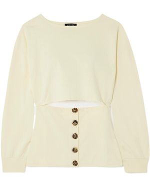 A.W.A.K.E. MODE Casual Plain Jersey Sweatshirt - Natural