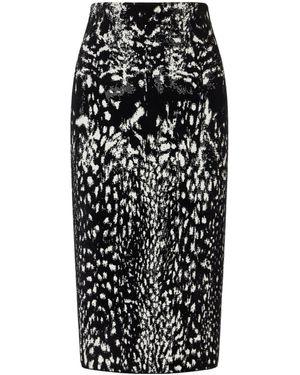 Tom Ford Lynx Jacquard Velvet Pencil Skirt - Black