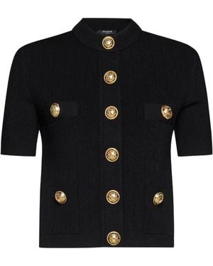 Balmain Short-Sleeve Cardigan - Black
