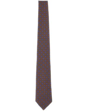 Kiton Micro Floral Seven-Fold Tie - White