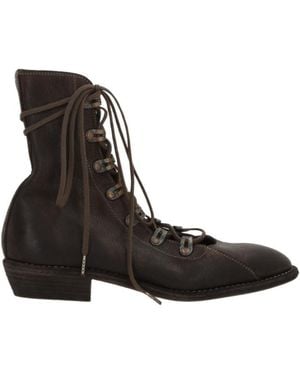 Guidi Lace-Up Ankle Boots - Black