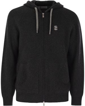 Brunello Cucinelli Long Sleeve Hoodie - Black