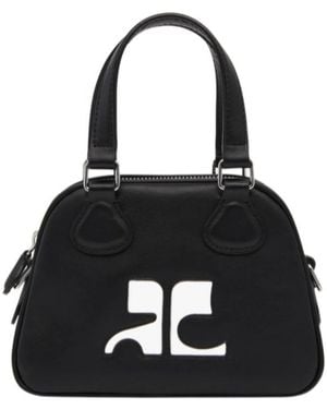 Courreges Courrèges Logo Patch Zip-Up Bowling Bag - Black