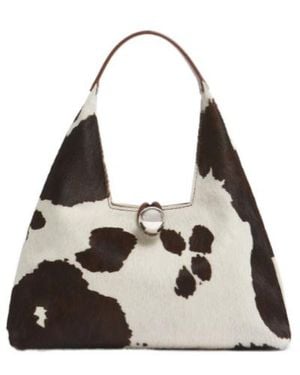 Marni Cow-Print Shoulder Bag - Black