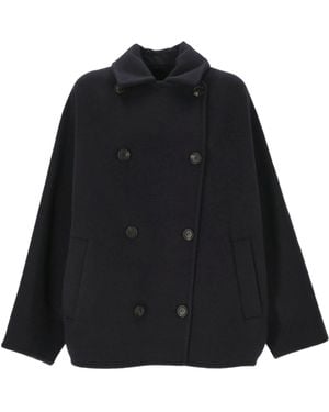 Brunello Cucinelli Double-Breasted Long Sleeved Coat - Black