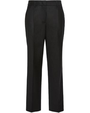 Weekend by Maxmara Stretch-Flannel Cropped Pants - Black