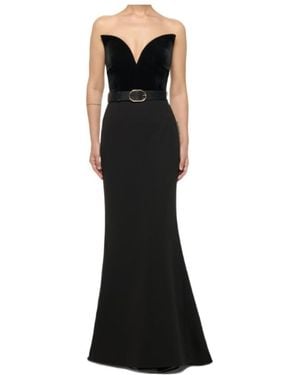 Roland Mouret Structured Plunge Velvet Top - Black