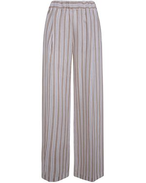 Semicouture Striped Pleated Trousers - Grey