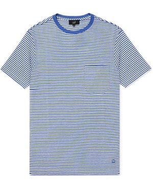 dunhill Round Neck Striped T-Shirt - Blue