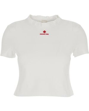 ShuShu/Tong Shushu/Tong Wave Collar Logo T-Shirt - White