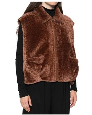 Simonetta Ravizza Cassie Sleeveless Jacket - Brown