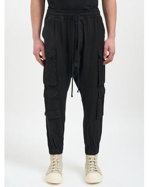 Thom Krom M P 46 Linen Cargo Pants - Black