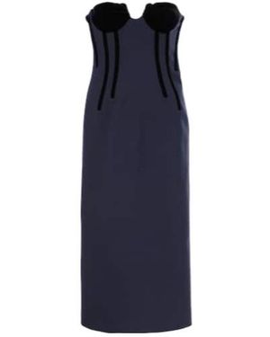 Sportmax Strapless Midi Dress - Blue