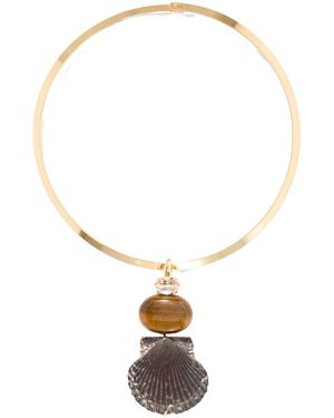 Jennifer Behr Tone Shell Necklace - White