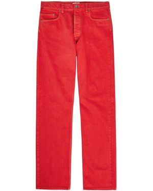 Versace Mid-Rise Straight-Leg Jeans - Red