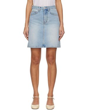 DUNST Faded Denim Miniskirt - Blue