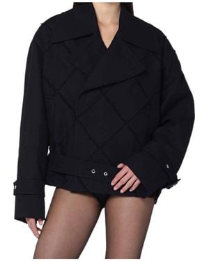 NAMACHEKO Quilted Waist Trench Coat - Blue