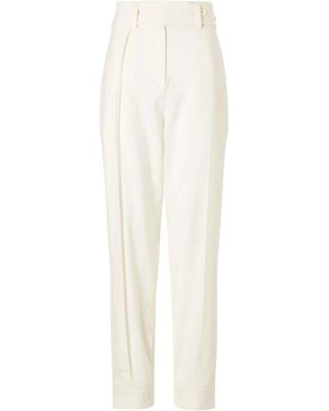 Sharon Wauchob Clio Belted Wool Straight-Leg Trousers - White