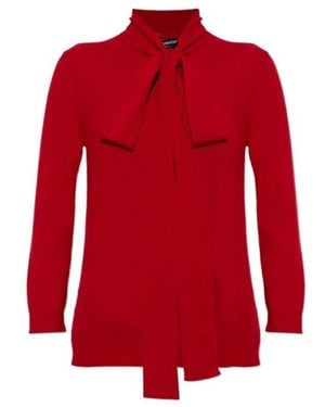 Dolce & Gabbana Bow-Neck Knitted Sweater - Red