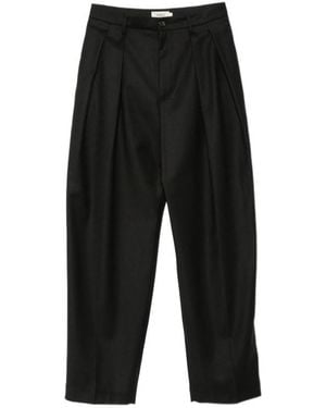 Barena Pleated Cropped Barrelleg Trousers - Black