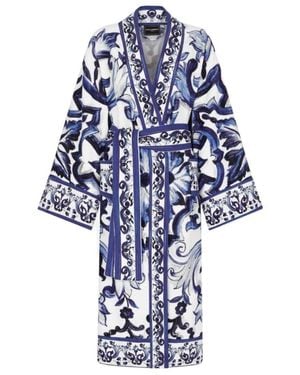Dolce & Gabbana Terry Batch Robe - Blue