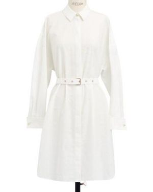 Dior Belted Macrocannage Shirtdress - White