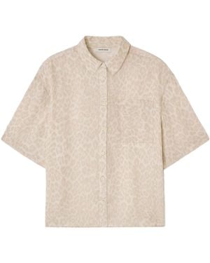 Anine Bing Printed Short-Sleeve Shirt - Natural