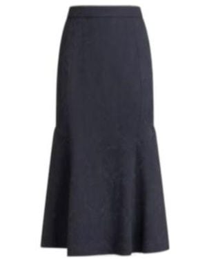 Etro Damask-Pattern Midi Skirt - Blue