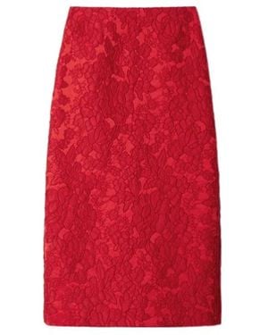 La DoubleJ Floral-Pattern Skirt - Red