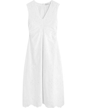 Veronica Beard Cotton A Line Dress - White