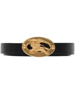 Burberry Thin Reversible Leather Knight Stamp Belt - White