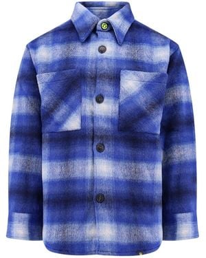 Barrow Logo Printed Checked Shirt - Blue