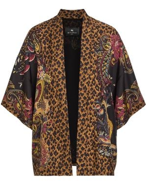 Etro Printed Silk Jacket - Brown