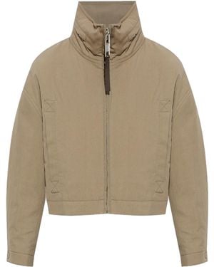 Moschino Stand-Up Collar Zip-Up Jacket - Natural