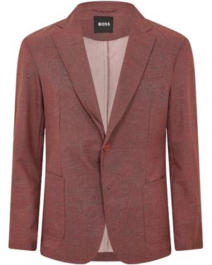 BOSS Single-Breasted Blazer - Red