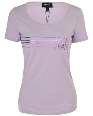 Armani Jeans Logo Printed T-Shirt - Purple