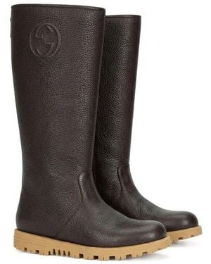 Gucci Logo Boots - Brown