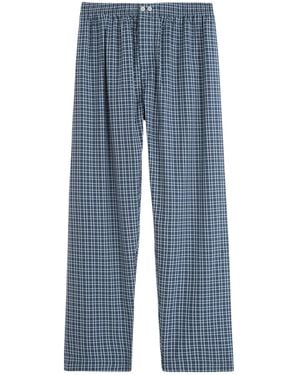Tekla Plaid Pyjama Trousers - Blue