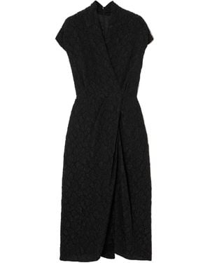 Dries Van Noten Seersucker Dress - Black