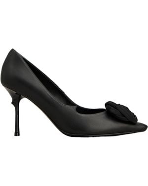 Roger Vivier Bow Pointed Slip On Court Shoes - Black