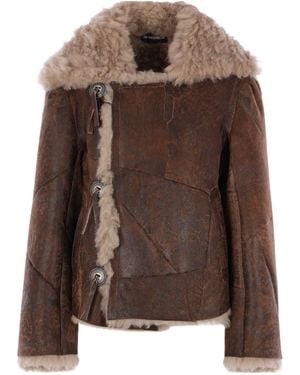 Ann Demeulemeester Long Sleeve Jacket - Brown