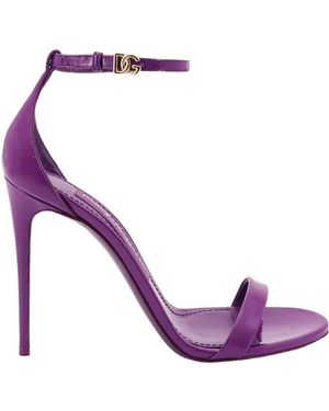 Dolce & Gabbana Dg Logo Plaque Sandals - Purple