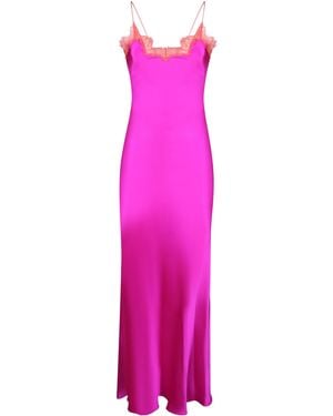 Roberto Cavalli Lace Trim Slip Dress - Pink