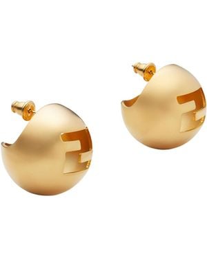 Fendi Sphera Hoop Earrings - Metallic
