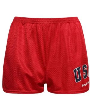 Sporty & Rich Usa Disco Shorts - Red