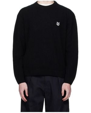 Maison Kitsuné Maison Kitsuné Fox Head Comfort Jumper - Black
