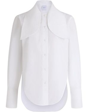 Patou Oversized-Collar Long-Sleeve Shirt - White
