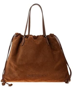 Jimmy Choo Drawstring Large Tote Bag - Brown